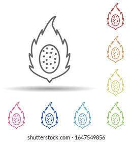 Pitaya en un icono de estilo multicolor. Línea delgada simple, contorno vectorial de iconos de frutas para ui y ux, sitio web o aplicación móvil