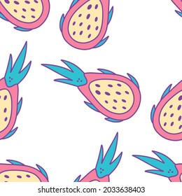 Pitaya pattern. Vector illustration in a flat style