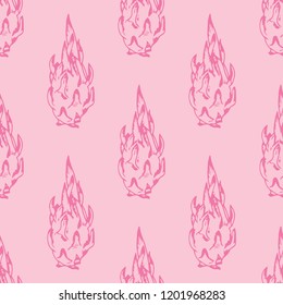 pitaya seamless tropical fruit pattern