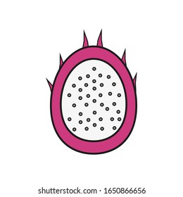 pitaya white background, icon vector