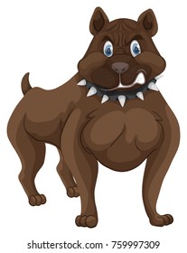 Pitbull con una ilustración de la cara enfadada