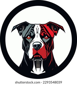 Pitbull breed dog vector logo