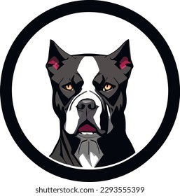 Pitbull breed dog vector logo