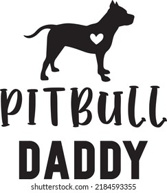 Pitbull Daddy Dog Vector File