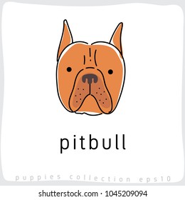 Pitbull : Dog Breed Collection : Vector Illustration