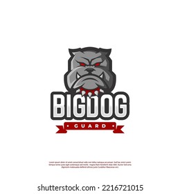 pitbull dog character logo in modern style