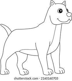 Pitbull Dog Coloring Page Isolated for Kids