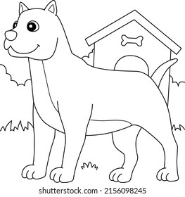 Pitbull Dog Coloring Page for Kids