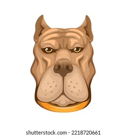 Pitbull Dog Head. animal collection character cartoon illustration vector