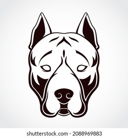 pitbull dog head elegant logo