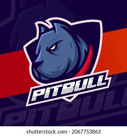 Logo-Designs für das Logo von Pitbuls-Hundekopf-Maskottchen für Sport und Haustier