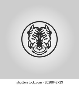 pitbull dog logo icon illustration design vector template
