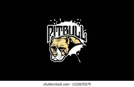 pitbull dog logo icon vector