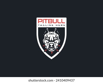 pitbull dog logo vector badge illustration,esport logo template