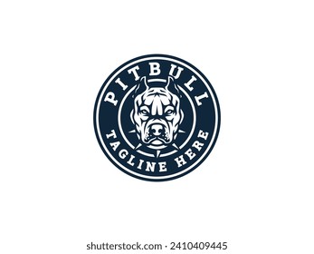 pitbull dog logo vector badge illustration,esport logo template