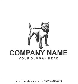 pitbull dog logo vector character