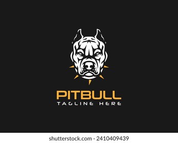 pitbull dog logo vector  illustration, logo template