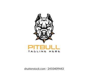 pitbull dog logo vector  illustration, logo template