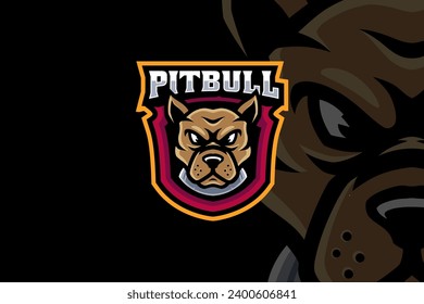 pitbull dog mascot logo design for sport gaming team