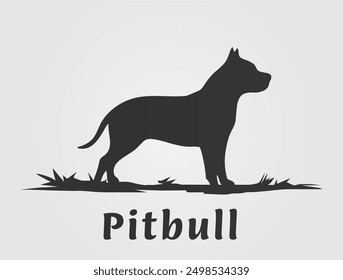 Pitbull Dog Silhouette vector art