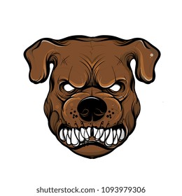 pitbull dog vector color tattoo design 