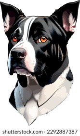 Pitbull dog vector head, isolated, transparent background