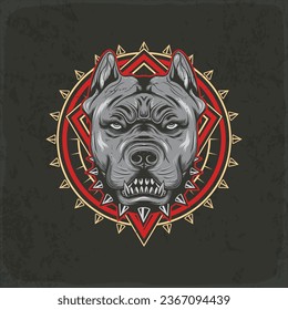 Pitbull Dog Vector Illustration, Dog Illustration Logo, Dog Vector Art, Isolated Vector Image