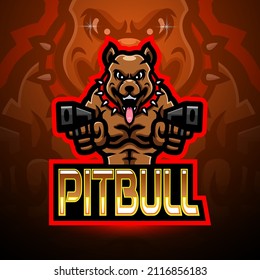 Pitbull esport logo mascot design