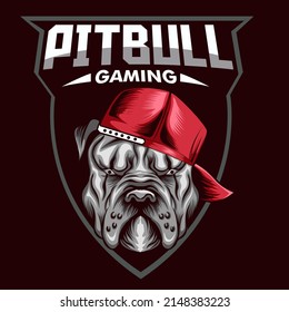 pitbull esport logo mascot design