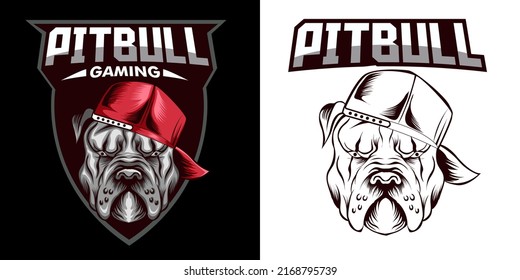 pitbull esport logo mascot design