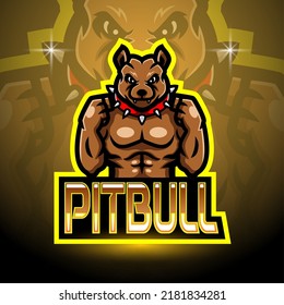 Pitbull esport logo mascot design