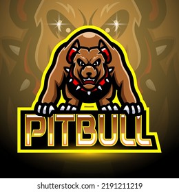 Pitbull esport logo mascot design