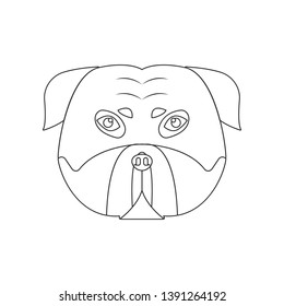 Pitbull face icon. Element of dog for mobile concept and web apps icon. Outline, thin line icon for website design and development, app development