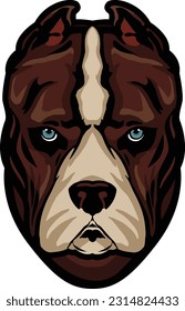 Pitbull Face Illustration. Wild. Face. Vector