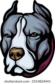 Pitbull Face Illustration. Wild. Face. Vector