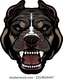 Pitbull Face Illustration. Wild. Face. Vector