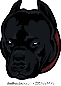 Pitbull Face Illustration. Wild. Face. Vector