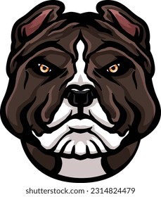 Pitbull Face Illustration. Wild. Face. Vector