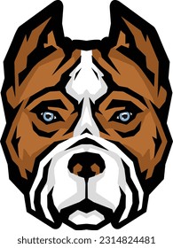 Pitbull Face Illustration. Wild. Face. Vector