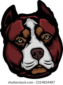 Pitbull Face Illustration. Wild. Face. Vector