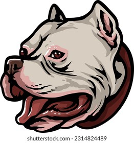Pitbull Face Illustration. Wild. Face. Vector