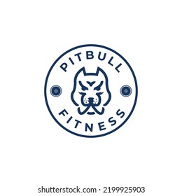 Pitbull Fitness Emblem With Modern Style Suitable For Logo GYM