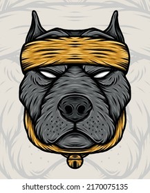 Pitbull Gangsta Illustration. Premium vector