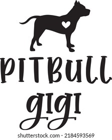 Pitbull Gigi Dog Vector File