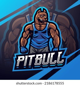 Pitbull gym esport Mascot Logo