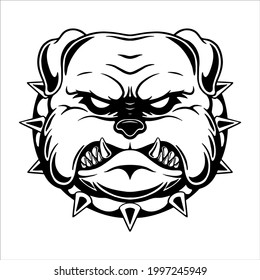 pitbull head design with hand draw or sketchy style