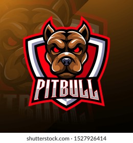 Pitbull Head esport Mascot Logo