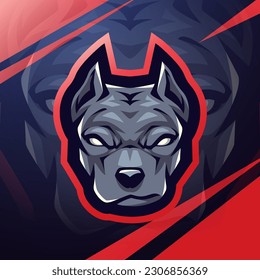 Pitbull head esport Mascot Logo