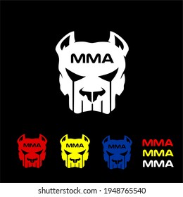 Pitbull Head Logo Design Mixed Martial Arts