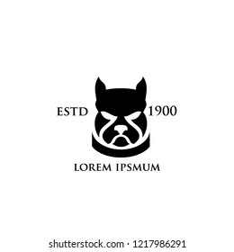 pitbull head logo icon designs vector illustration